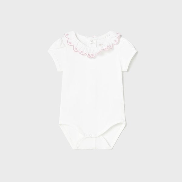 MAYORAL Body s volánom biele ružové Body with ruffle white pink 1733 | Welcomebaby.sk