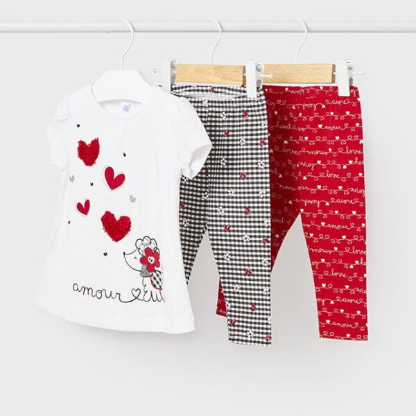 MAYORAL Legínový set vzorovaný s tričkom červený Leggings set red 1775 | Welcomebaby.sk