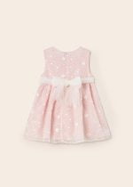 MAYORAL Dievčenské ružové tylové kvetované šaty Embroidered organza dress baby pink 1948 | Welcomebaby.sk