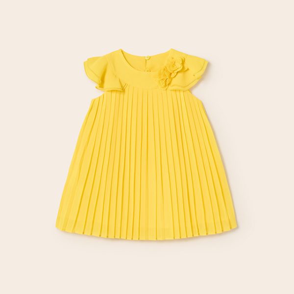 MAYORAL Šaty žlté s volánikmi Pleated dress yellow 1960 | Welcomebaby.sk