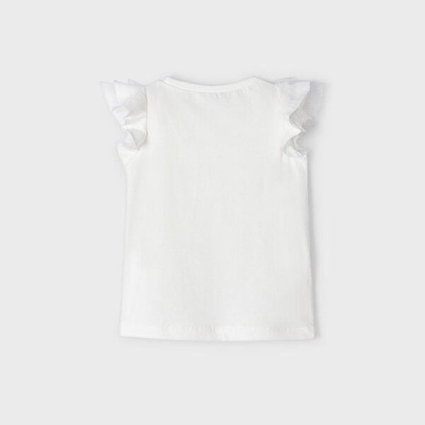 MAYORAL tričko s volánikmi a ružovými kvetinkami Tshirt with ruffle with pink flowers 3054 | Welcomebaby.sk
