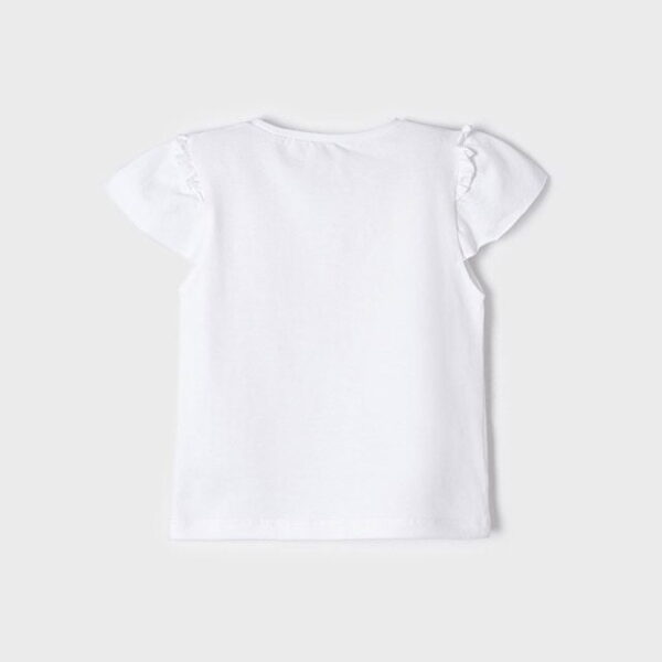 MAYORAL Tričko so vzorom a volánikmi biele Tshirt with a pattern and ruffles white 3055 | Welcomebaby.sk