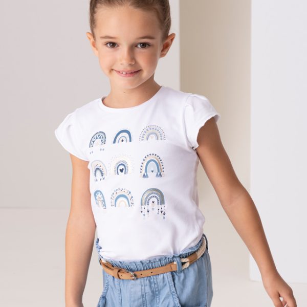 MAYORAL Tričko s krátkym rukávom a potlačou biele Short sleeves Tshirt with print white 3062 | Welcomebaby.sk