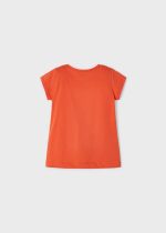 MAYORAL Dievčenské tričko s krátkym rukávom a potlačou oranžové Tshirt with short sleeves orange 3070 | Welcomebaby.sk