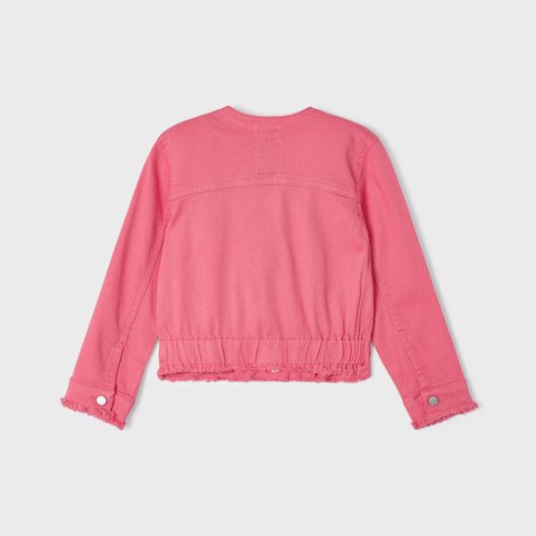 MAYORAL Rifľová bunda bez goliera ružová Denim jacket without collar pink 3439 | Welcomebaby.sk