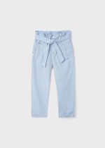 MAYORAL Dlhé nohavice s viazaním bledomodré Long pants with tying light blue 3502 | Welcomebaby.sk