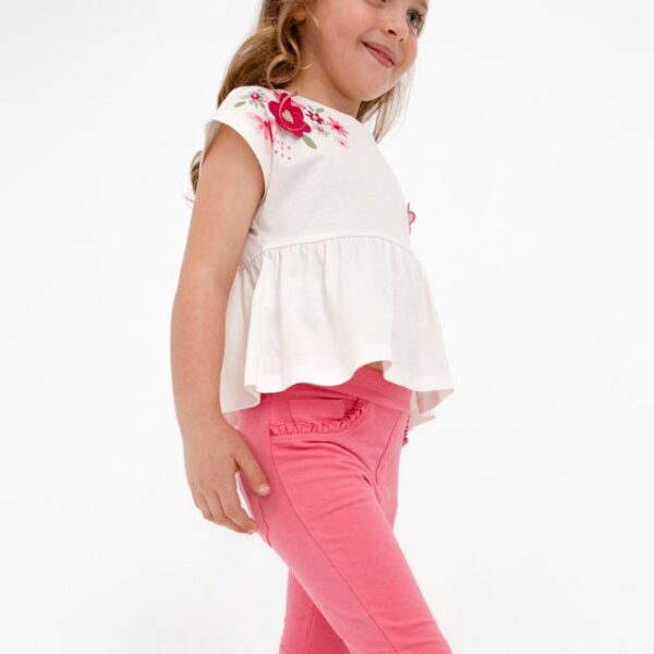 MAYORAL Legínové nohavice s volánikmi ružové Leggings with frills pink 3504 | Welcomebaby.sk
