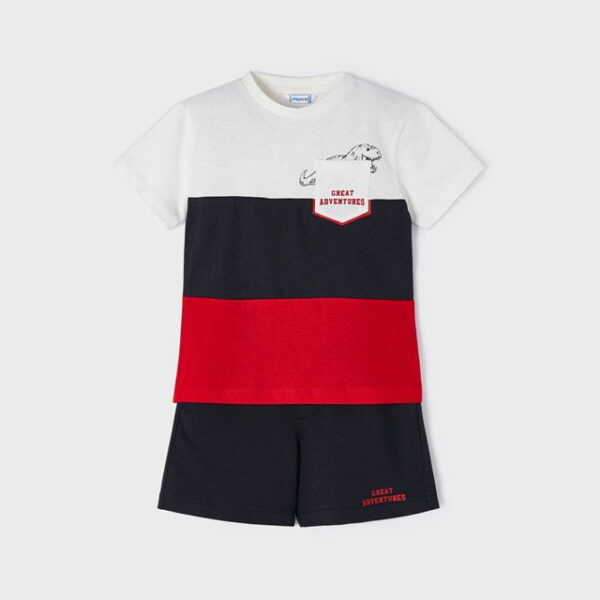 MAYORAL Kraťasový set s tričkom červený Shorts set with tshirt red 3672 | Welcomebaby.sk