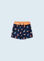 MAYORAL Plavky chlapčenské so vzorom tmavomodré Swim shorts with print dark blue 3686 | Welcomebaby.sk