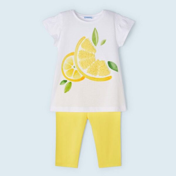 MAYORAL Legínový set s krátkym tričkom žltý Leggings set with short sleeved tshirt yellow 3784 | Welcomebaby.sk