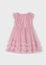 MAYORAL Tylové šaty s volánikmi ružové Tulle dress with ruffles pink 3918 | Welcomebaby.sk