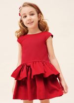 MAYORAL Volánové šaty červené Ruffle dress red 3920 | Welcomebaby.sk