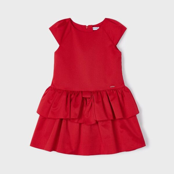 MAYORAL Volánové šaty červené Ruffle dress red 3920 | Welcomebaby.sk