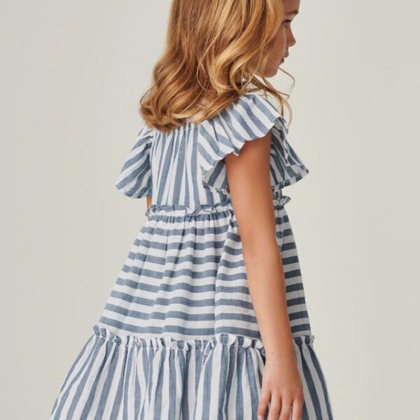 MAYORAL Pruhované šaty bledomodré Striped dress light blue 3928 | Welcomebaby.sk