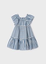 MAYORAL Pruhované šaty bledomodré Striped dress light blue 3928 | Welcomebaby.sk