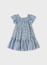 MAYORAL Pruhované šaty bledomodré Striped dress light blue 3928 | Welcomebaby.sk