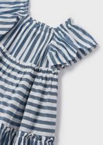 MAYORAL Pruhované šaty bledomodré Striped dress light blue 3928 | Welcomebaby.sk