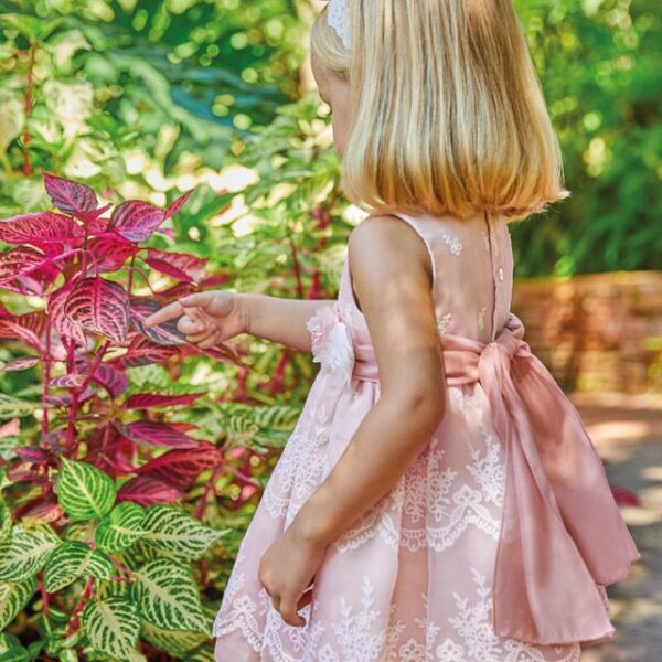 ABEL & LULA Vyšívané sviatočné šaty ružové Organza Dress baby pink 5013 | Welcomebaby.sk