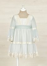 ABEL & LULA Vyšívané sviatočné šaty anise bledé Tulle Embroidered Dress Anise 5036 | Welcomebaby.sk