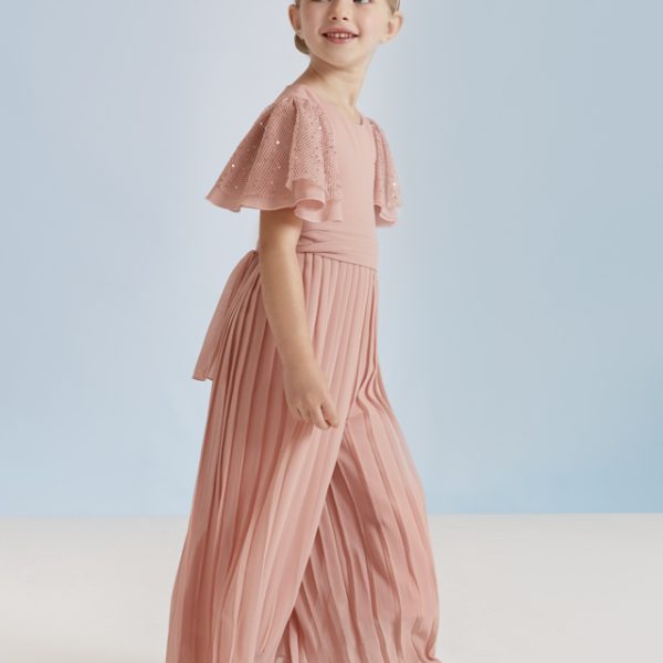 ABEL & LULA Šifónový plisovaný overal ružový Chiffon pleated jumpsuit pink 5235 | Welcomebaby.sk