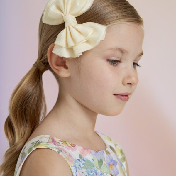 ABEL & LULA Mašlička do vlasov krémová Hairclip bow cream 5433 | Welcomebaby.sk