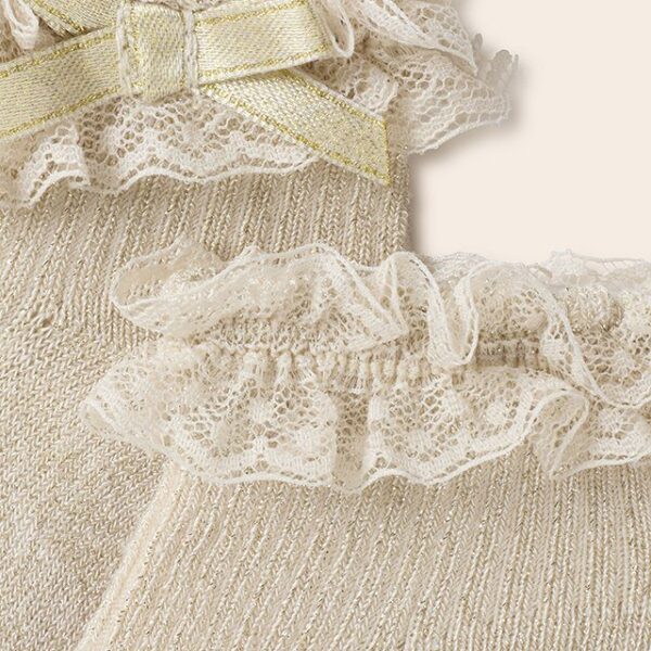 MAYORAL Ponožky s volánikom béžové Socks with ruffle beige 9593 | Welcomebaby.sk