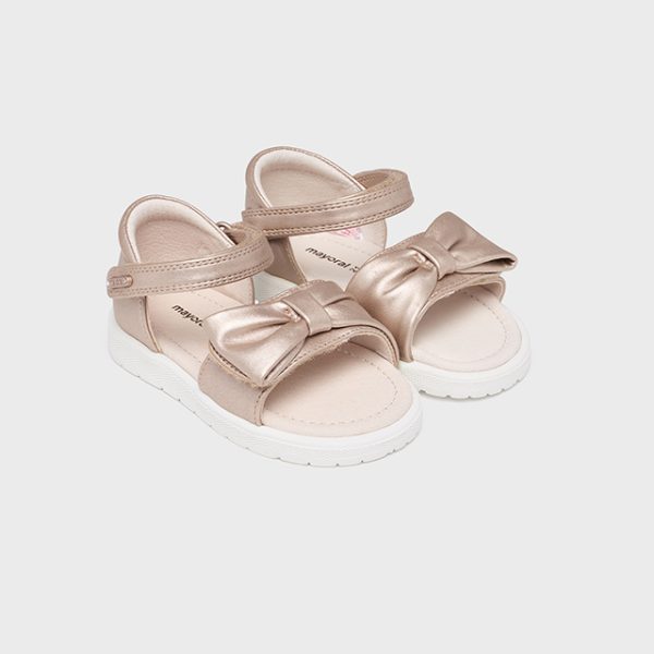 MAYORAL Sandále s mašličkou zlatoružové Sandals with bow gold pink 41452 | Welcomebaby.sk