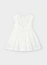 MAYORAL Šaty s kvetom biele Dress Tulle Embroidered Back white 3913 | Welcomebaby.sk