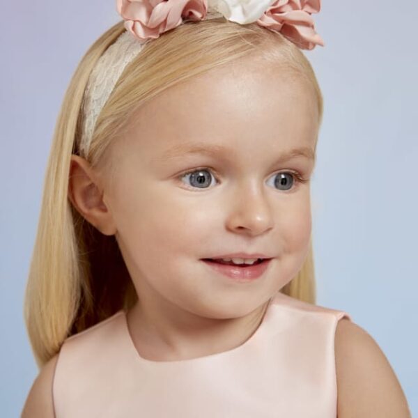 ABEL & LULA Čipkovaná čelenka s kvetmi ružová Headband flowers pink 5444 | Welcomebaby.sk