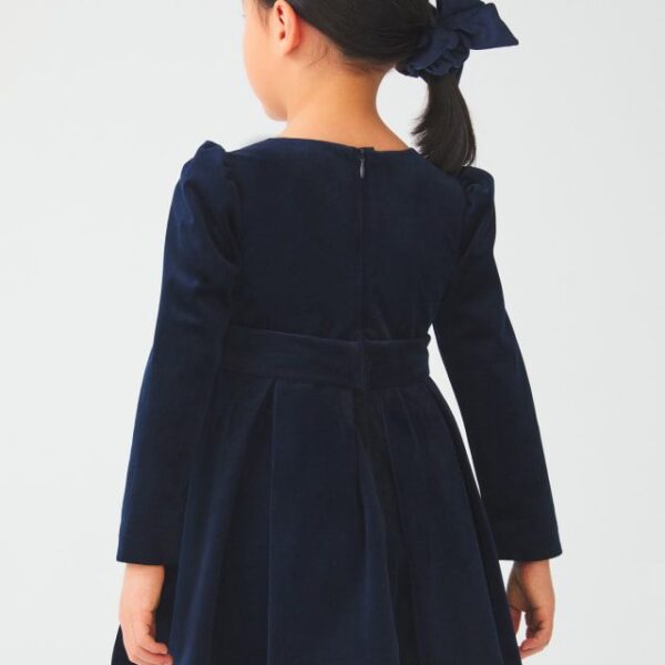 ABEL & LULA Zamatové šaty tmavomodré Velvet dress dark blue 5533 | Welcomebaby.sk