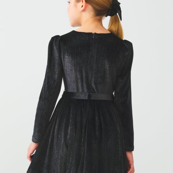 ABEL & LULA Trblietavé šaty čierne s dlhým rukávom Glitter Velvet Dress Black 5541 | Welcomebaby.sk