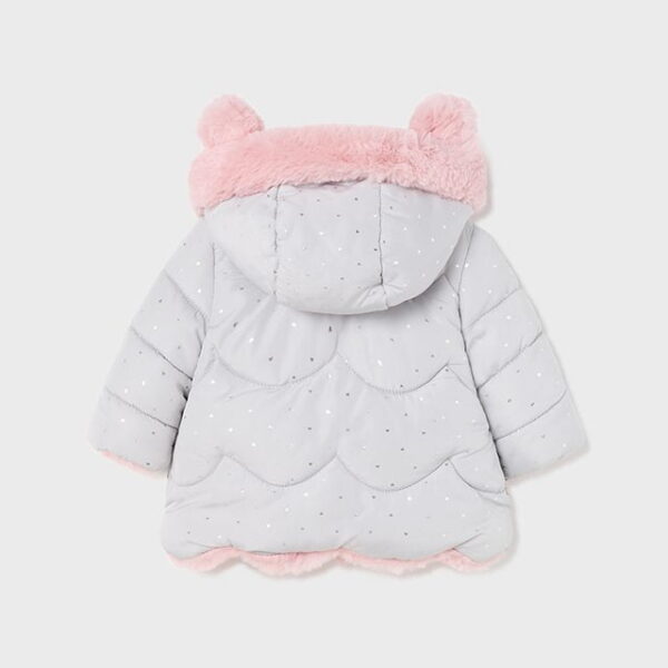 MAYORAL Obojstranná bunda z umelej kožušiny sivá Reversible faux fur jacket gray 2498 | Welcomebaby.sk