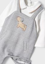 MAYORAL Overal s tričkom sivý Patterned romper newborn 2619 | Welcomebaby.sk