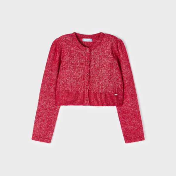 MAYORAL Pletené bolerko pre bábätká červené Knitted cardigan red 4308 | Welcomebaby.sk