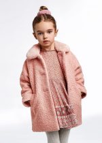 MAYORAL Kožušinový kabát ružový Teddy coat pink 4484 | Welcomebaby.sk