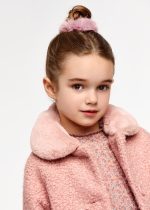 MAYORAL Kožušinový kabát ružový Teddy coat pink 4484 | Welcomebaby.sk