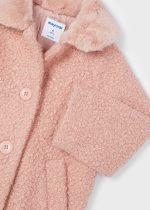 MAYORAL Kožušinový kabát ružový Teddy coat pink 4484 | Welcomebaby.sk