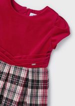 MAYORAL Šaty s károvanou sukňou červené Dress with checkered skirt red 4956 | Welcomebaby.sk