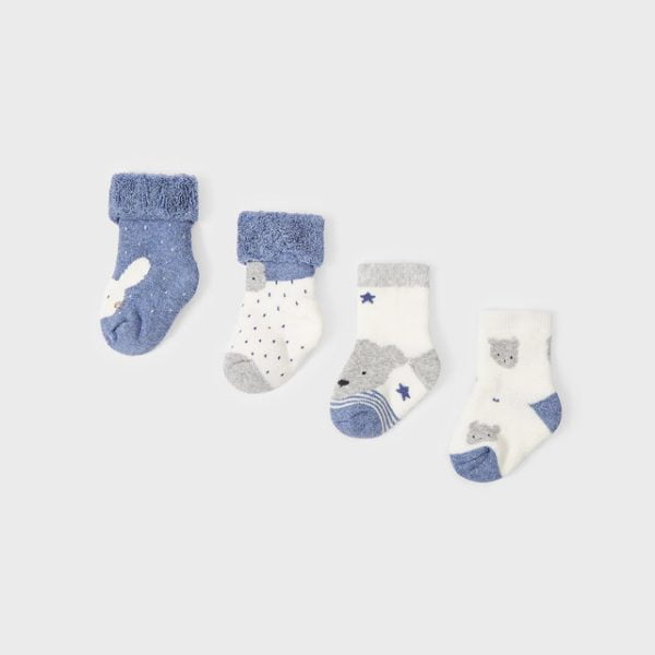 MAYORAL Ponožky baby 4pack modré Set socks 9534 | Welcomebaby.sk