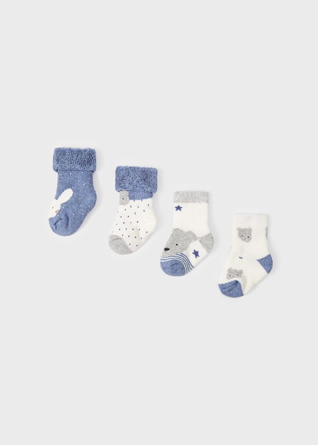 MAYORAL Ponožky baby 4pack modré Set socks 9534 | Welcomebaby.sk