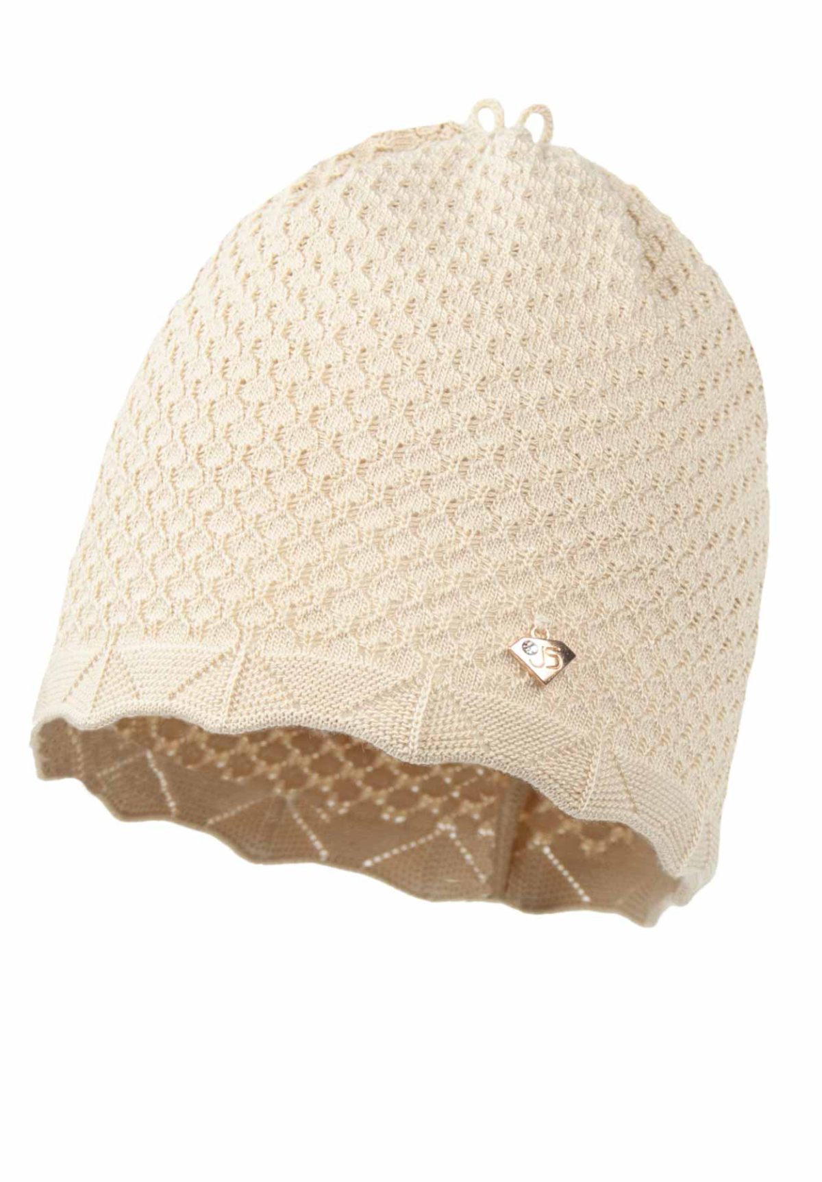 JAMIKS Čiapka s jemným vzorom béžová Azulita Hat with a delicate pattern beige JWF015 | Welcomebaby.sk