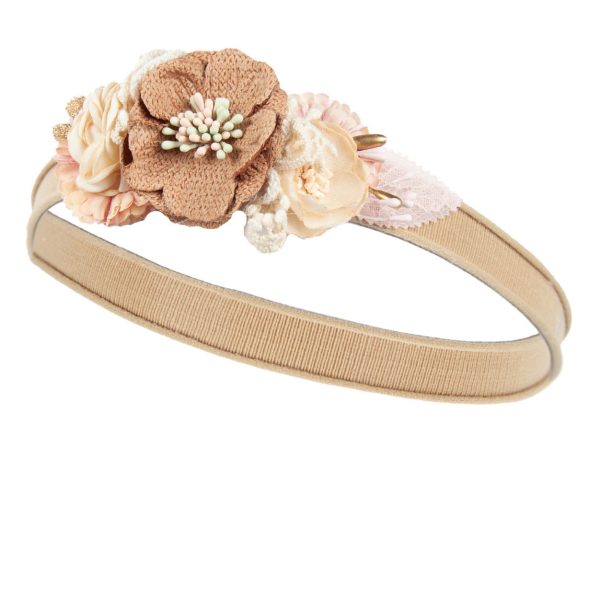 JAMIKS Čelenka s kvetmi hnedá Dori Headband with flowers brown JLF104 | Welcomebaby.sk