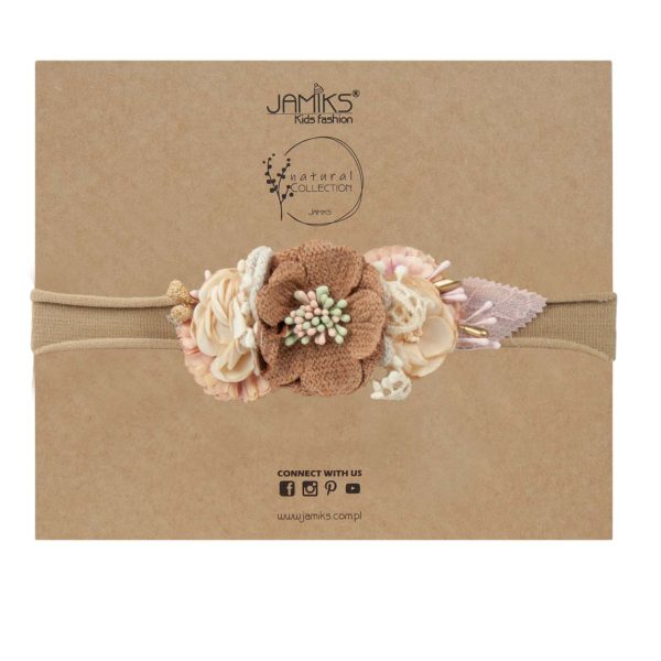 JAMIKS Čelenka s kvetmi hnedá Dori Headband with flowers brown JLF104 | Welcomebaby.sk