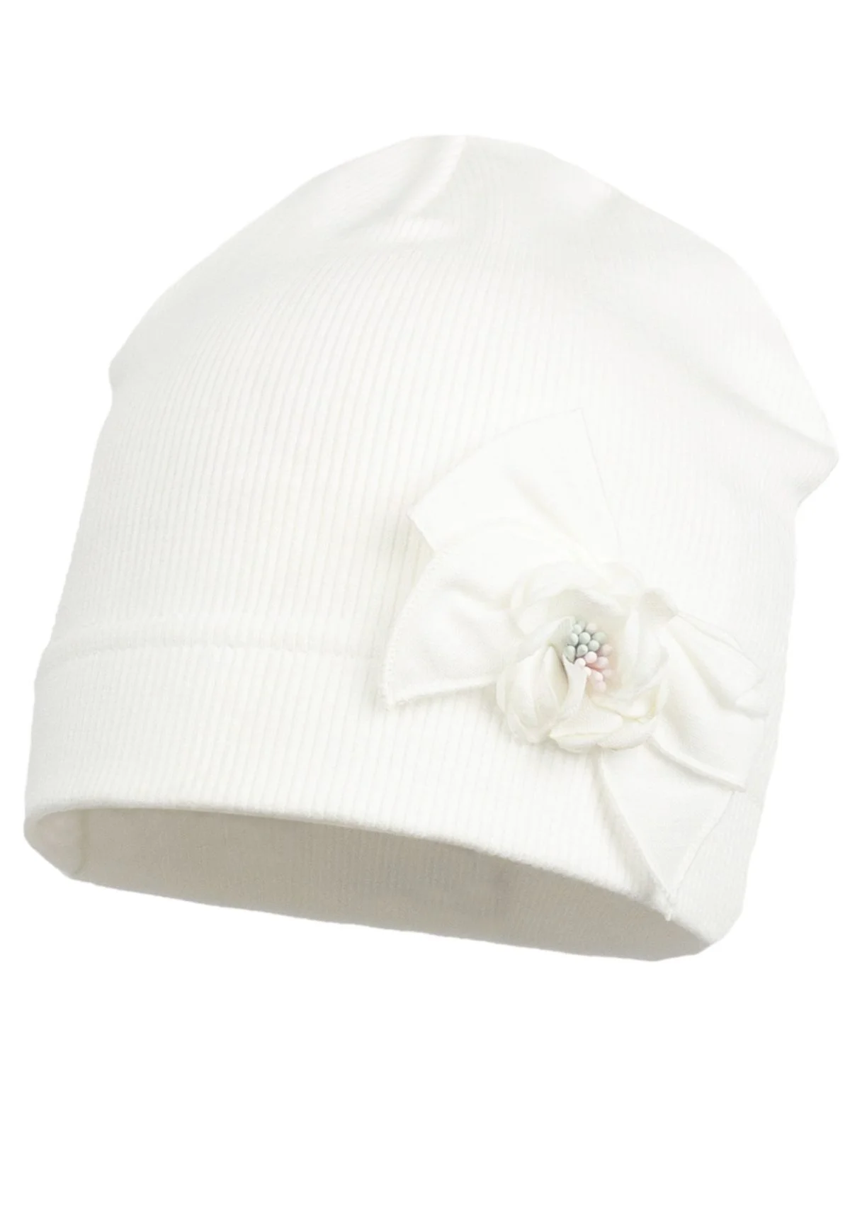 JAMIKS Čiapka s mašľou a kvetom biela Shira Hat with bow and flower white JWF016 | Welcomebaby.sk