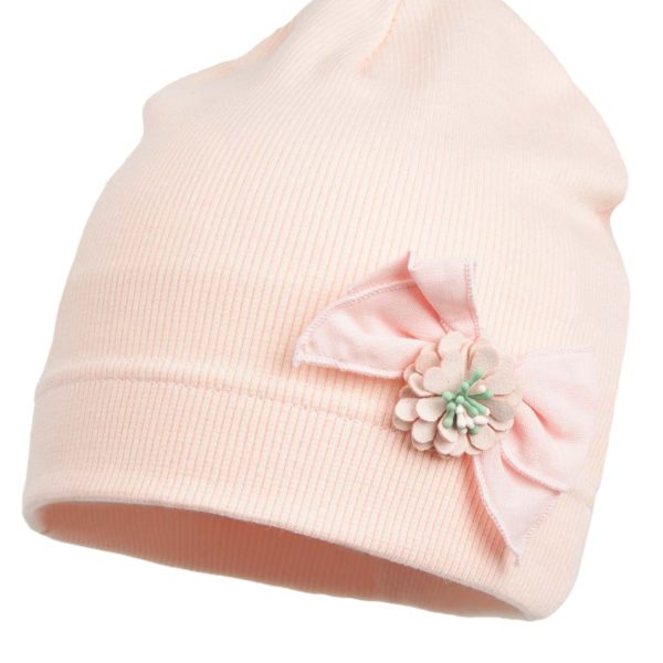 JAMIKS Čiapka s mašľou a kvetom ružová Shira Hat with bow and flower pink JWF016 | Welcomebaby.sk