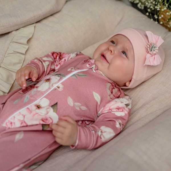 JAMIKS Čiapka s mašľou a kvetom ružová Shira Hat with bow and flower pink JWF016 | Welcomebaby.sk