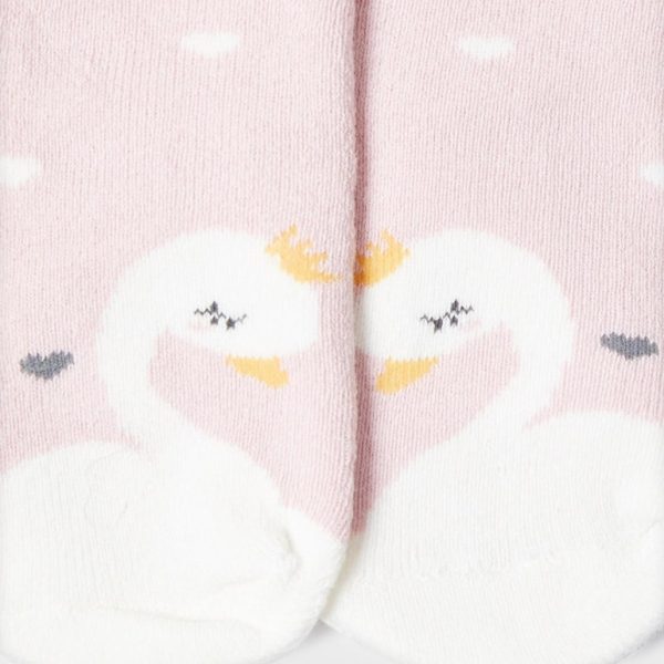 MAYORAL Ponožky s labuťami ružové Socks with swans pink 10272 | Welcomebaby.sk