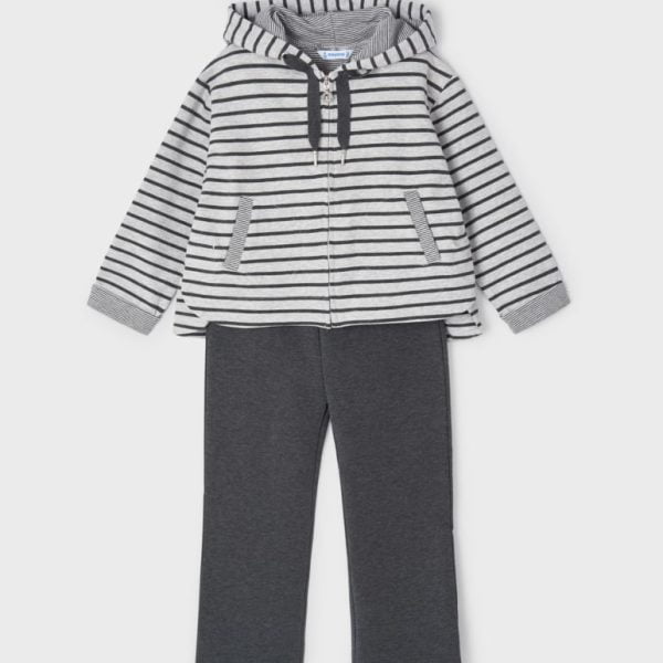 MAYORAL Tepláková súprava pruhovaná sivá Tracksuit striped grey 4859 | Welcomebaby.sk