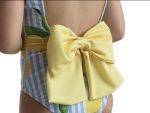 MEIA PATA PRASLIN Plavky s veľkou mašľou a volánovými rukávmi Swimsuit Lemons 006SS23 | Welcomebaby.sk