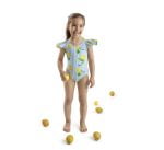 MEIA PATA PRASLIN Plavky s veľkou mašľou a volánovými rukávmi Swimsuit Lemons 006SS23 | Welcomebaby.sk